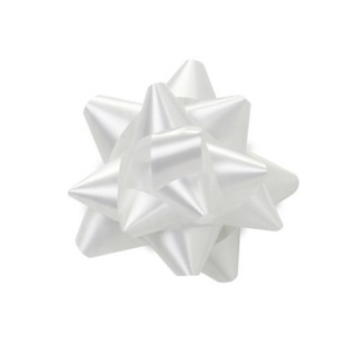 Star Gift Bows - 6.5cm - White