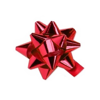 Star Bows - 6.5cm - Metallic Red