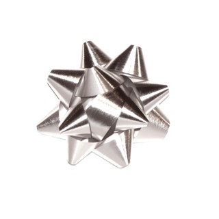 Star Bows - 6.5cm - Metallic Silver