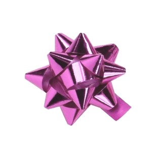 Star Bows - 6.5cm - Metallic Light Pink