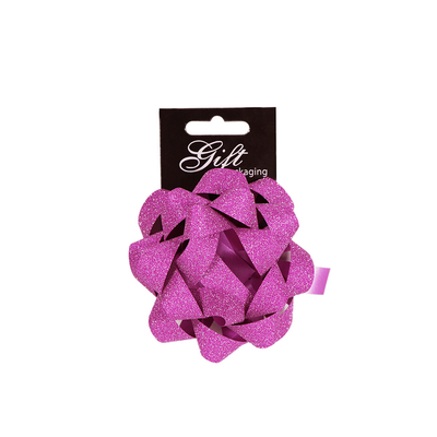 Glitter Sparkle Star Bow - Rose Pink