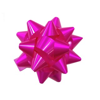 Star Gift Bows - 9cm - Glossy Hot Pink