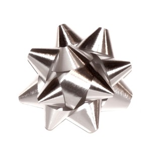 Star Gift Bows - 9cm - Metallic Silver