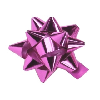 Star Gift Bows - 9cm - Metallic Light Pink