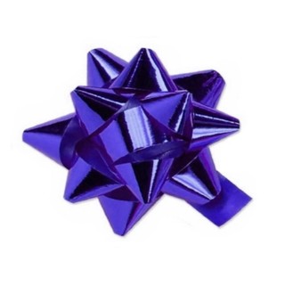 Star Gift Bows - 9cm - Metallic Violet Purple
