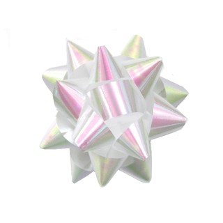 Star Gift Bows - 9cm - Pearl White