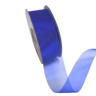 Sheer Organza Cut Edge Ribbon - 25mm x 50m - Royal Blue