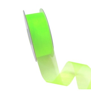 Sheer Organza Cut Edge Ribbon - 25mm x 50m - Light Green