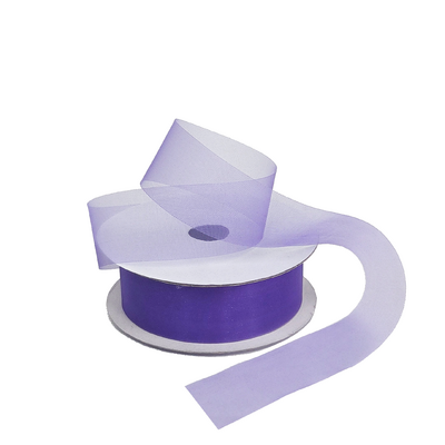 Sheer Organza Cut Edge Ribbon - 25mm x 50m - Violet
