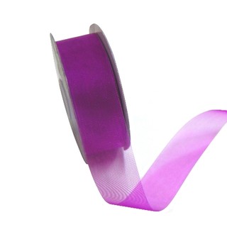 Sheer Organza Cut Edge Ribbon - 25mm x 50m - Purple