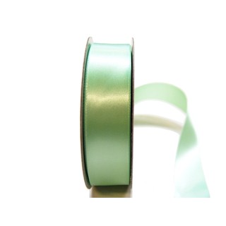 Satin Ribbon - Woven Edge -25mm x 30m - Pastel Green