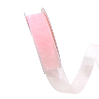 Sheer Organza Woven Edge - 25mm x 25m - Light Pink