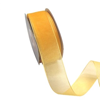 Sheer Organza Woven Edge - 25mm x 25m - Gold