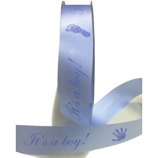 Printed Florist Tear Ribbon - 30mm x 91M - It's a boy! - Blue