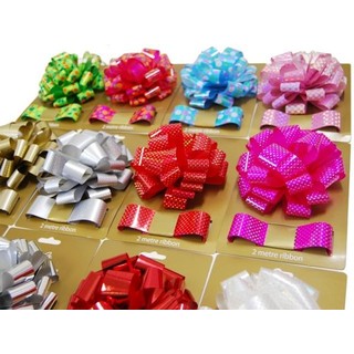 Assorted 13cm Pom Pom Bow with 2 metre Ribbons
