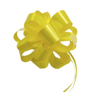 12 x Pull String Pom Pom Bow - Yellow