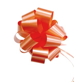 12 x Pull String Pom Pom Bow - Orange