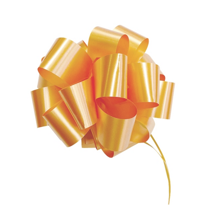12 x Pull String Pom Pom Bows - Gold Gift bow