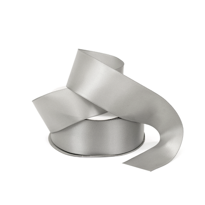 Satin Ribbon - Woven Edge - 38mm x 30m - Silver