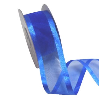 Sheer Organza Satin Edge Ribbon - 38mm x 25m - Royal Blue