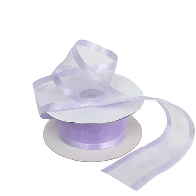 Sheer Organza Satin Edge Ribbon - 38mm x 25m - Lavender