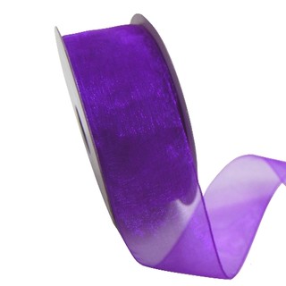 Sheer Organza Woven Edge - 38mm x 25m - Violet