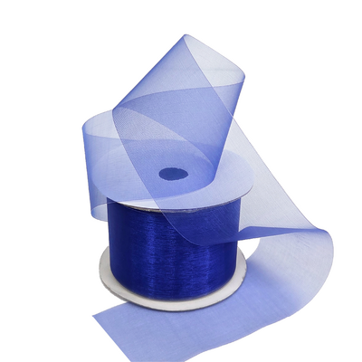 Sheer Organza Cut Edge Ribbon - 50mm x 25m - Royal Blue