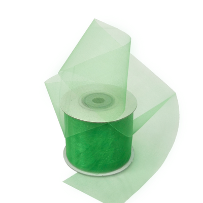 Sheer Organza Cut Edge Ribbon - 50mm x 25m - Emerald Green