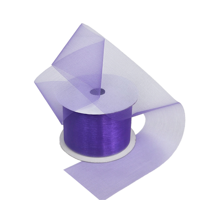 Sheer Organza Cut Edge Ribbon - 50mm x 25m - Violet
