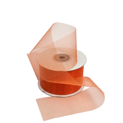 Sheer Organza Cut Edge Ribbon - 50mm x 25m - Orange