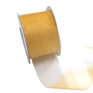 Sheer Organza Cut Edge Ribbon - 50mm x 25m - Gold