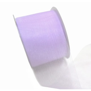 Sheer Organza Cut Edge Ribbon - 50mm x 25m - Lavender