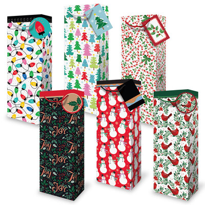 Christmas Bottle Bags - Joy Assortment