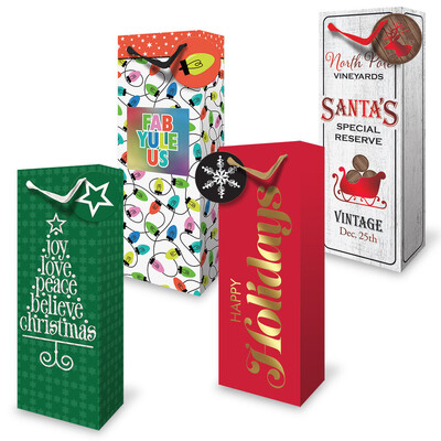 Christmas Bottle Bags - Holiday Assortment