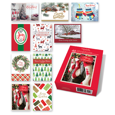 Christmas Cards with Envelopes - Pack of 40