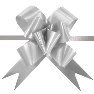 Pull String Butterfly Bows - Silver