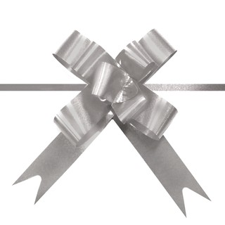Pull String Butterfly Bows -  Mini - Silver