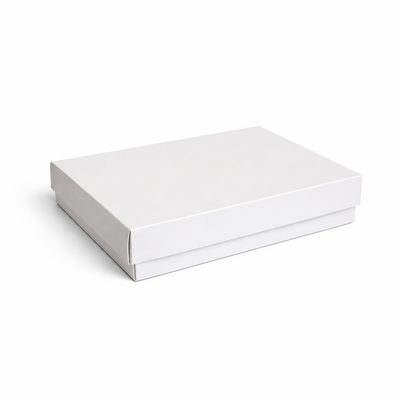 Two-Piece Base & Lid A5 Box - Gloss Paperboard - 235 x 167 x 50mm - White