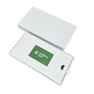 DL Matt White Rigid Gift Card Box with Drawer & Insert + Ribbon Tab