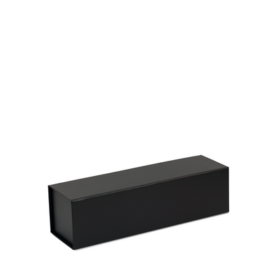 Single Wine Bottle Gift Box - Matt Black with Magnetic Closing Lid
