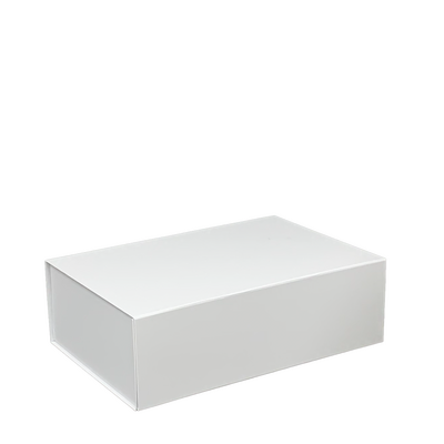 Double Champagne Bottle Gift Box - Matt White with Magnetic Closing Lid