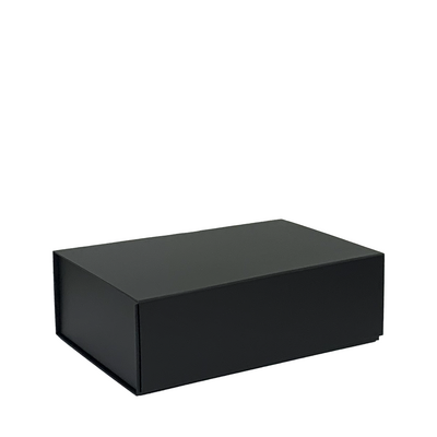 Double Champagne Bottle Gift Box - Matt Black with Magnetic Closing Lid