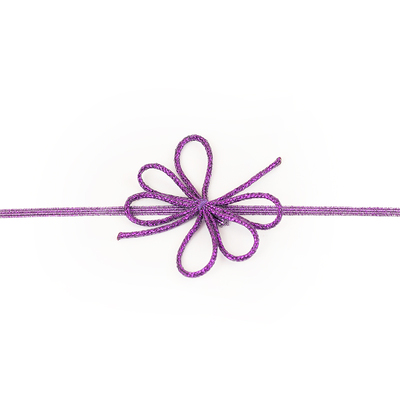 5cm Elastic Bow - 6 Loop Bow with 18cm Loop - Metallic Purple
