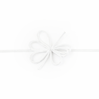 5cm Elastic Bow - 6 Loop Bow with 18cm Loop - Metallic White