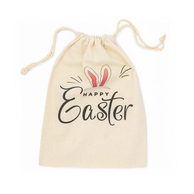 Easter Bags - Bunny Ears - Calico Bags 20cm x 30cm with drawstrings