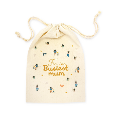Mother's Day Bags - Busiest Mum - Calico Bags 20cm x 30cm with drawstrings