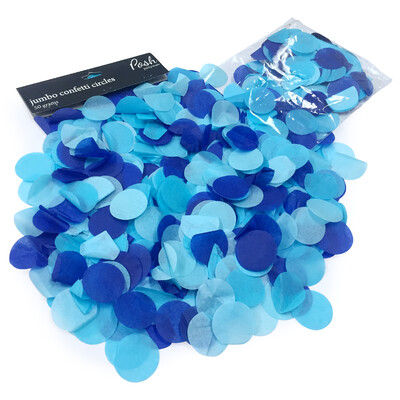 Confetti Tissue - Large Round Circles- Blue Mix