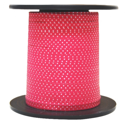 Curling Ribbon - 5mm x 225m - Red Swiss Dots