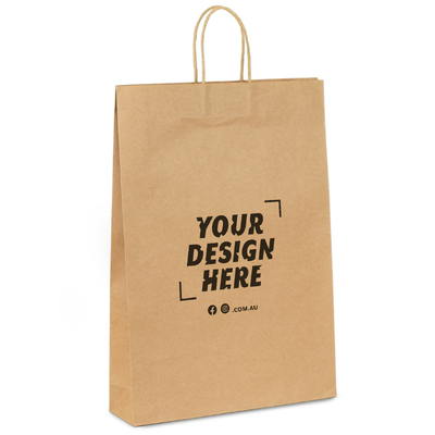Custom Printed - Kraft Bags - Large - Brown