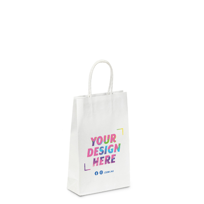 Custom Printed - Kraft Bags - Small - White